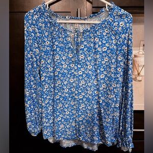 Floral Blue Blouse